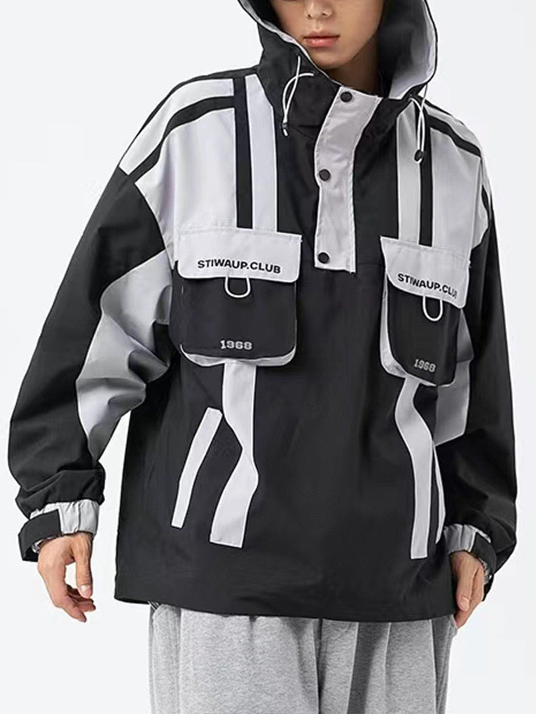 Helmiss - Patchwork Large Pocket Outdoor Anorak- Streetwear Fashion - helmiss.com