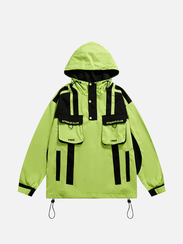 Helmiss - Patchwork Large Pocket Outdoor Anorak- Streetwear Fashion - helmiss.com