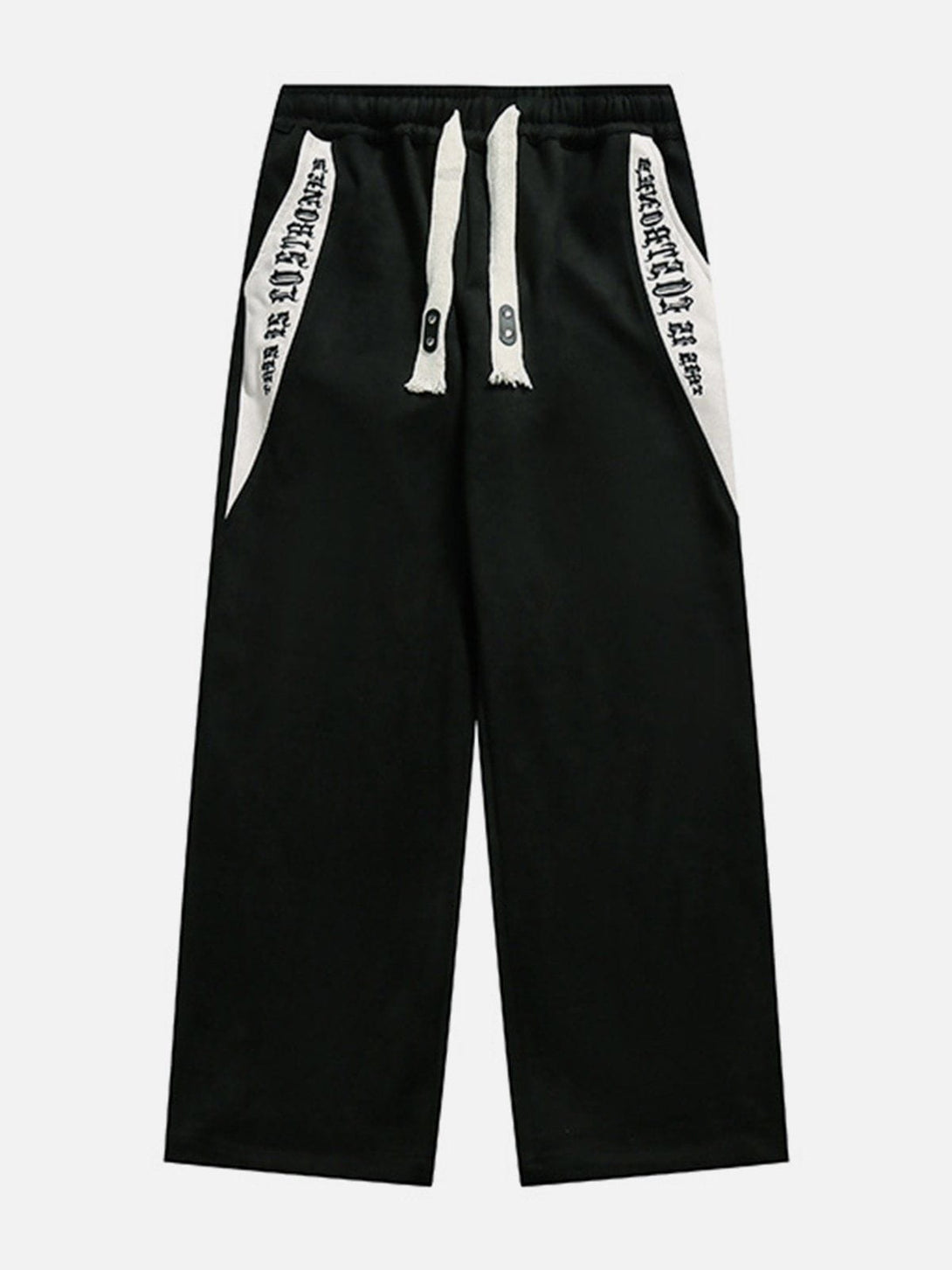 Helmiss - Patchwork Letter Drawstring Pants- Streetwear Fashion - helmiss.com