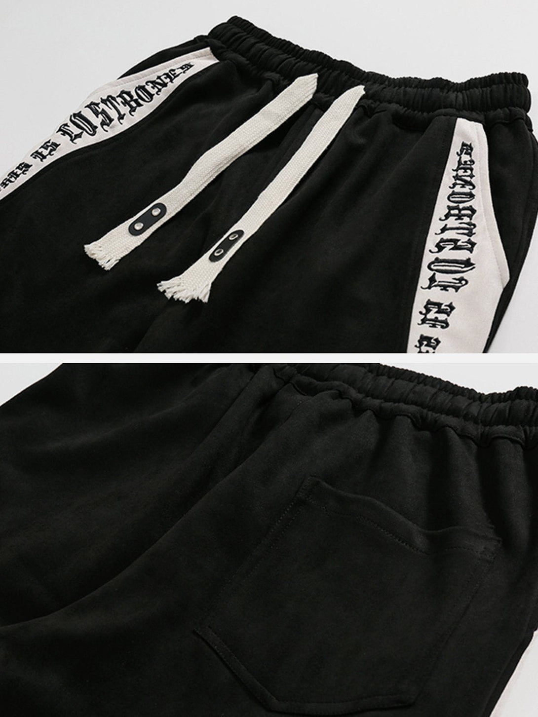 Helmiss - Patchwork Letter Drawstring Pants- Streetwear Fashion - helmiss.com