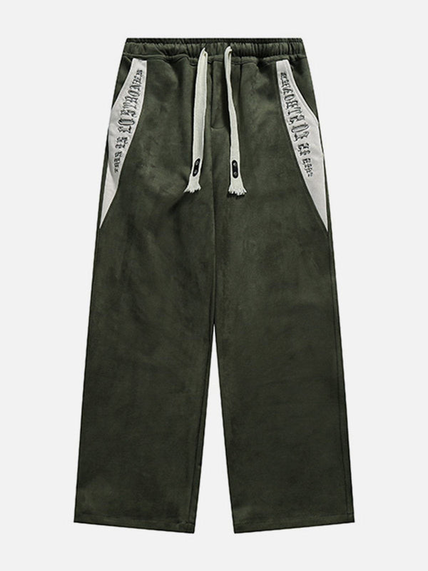 Helmiss - Patchwork Letter Drawstring Pants- Streetwear Fashion - helmiss.com