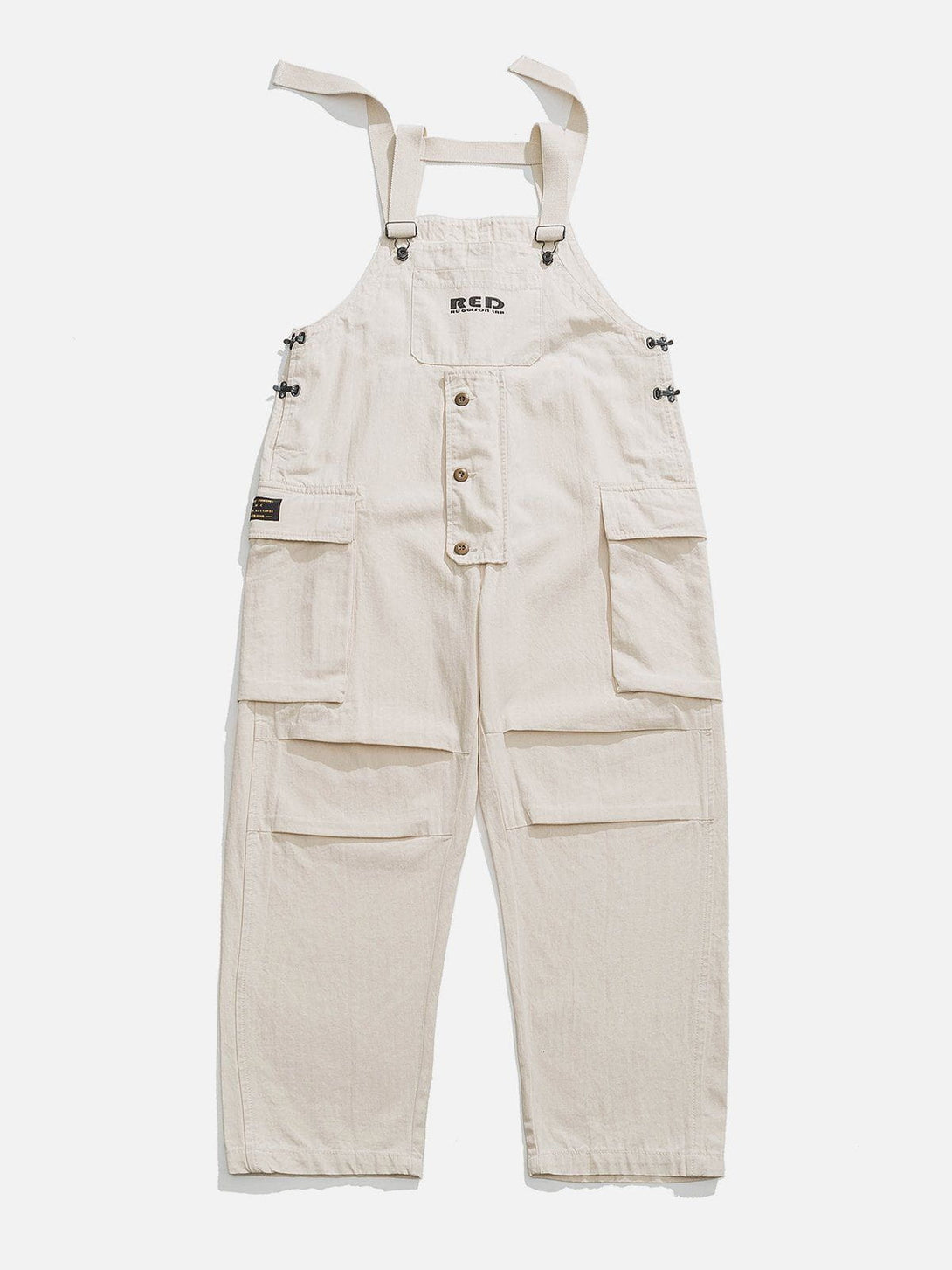 Helmiss - Patchwork Pockets Bib Pants- Streetwear Fashion - helmiss.com