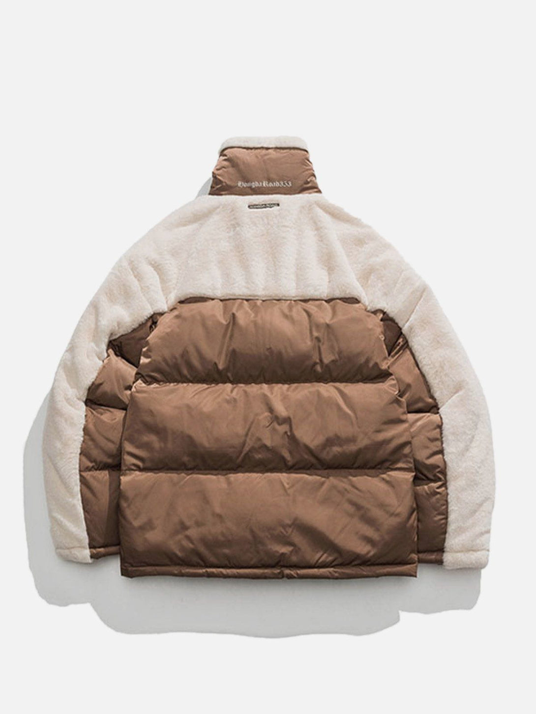 Helmiss - Patchwork Pockets Sherpa Winter Coat- Streetwear Fashion - helmiss.com