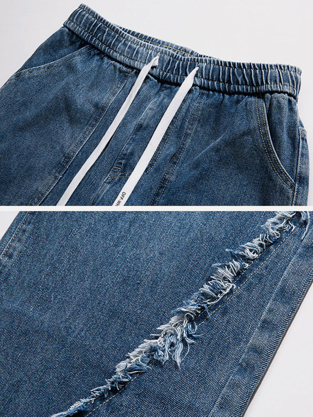 Helmiss - Patchwork Raw Edge Jeans- Streetwear Fashion - helmiss.com