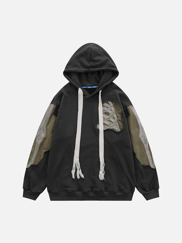 Helmiss - Patchwork Skeleton Hoodie- Streetwear Fashion - helmiss.com