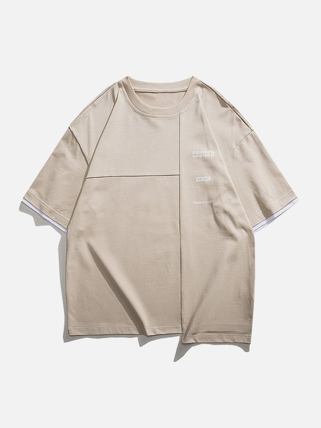 Helmiss - Patchwork Solid Tee- Streetwear Fashion - helmiss.com