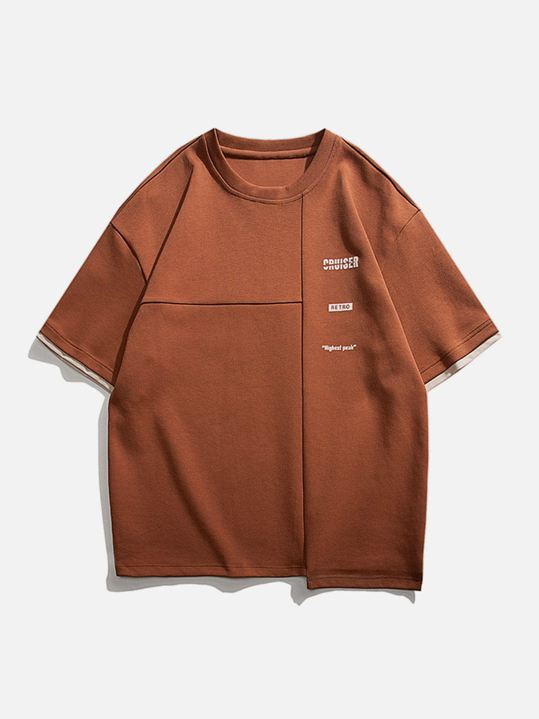 Helmiss - Patchwork Solid Tee- Streetwear Fashion - helmiss.com