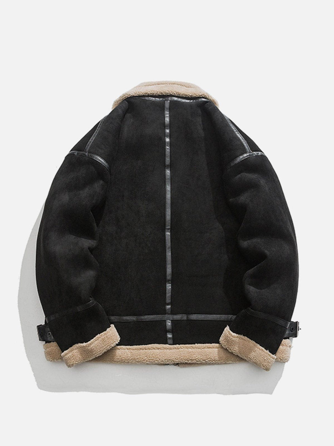 Helmiss - Patchwork Suede Sherpa Winter Coat- Streetwear Fashion - helmiss.com