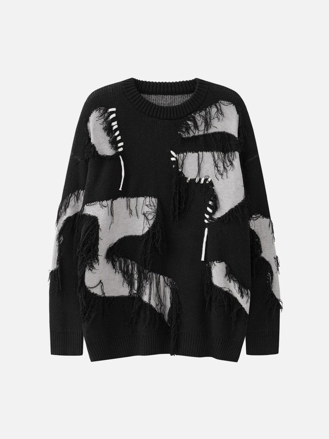 Helmiss - Patchwork Tassel Sweater- Streetwear Fashion - helmiss.com