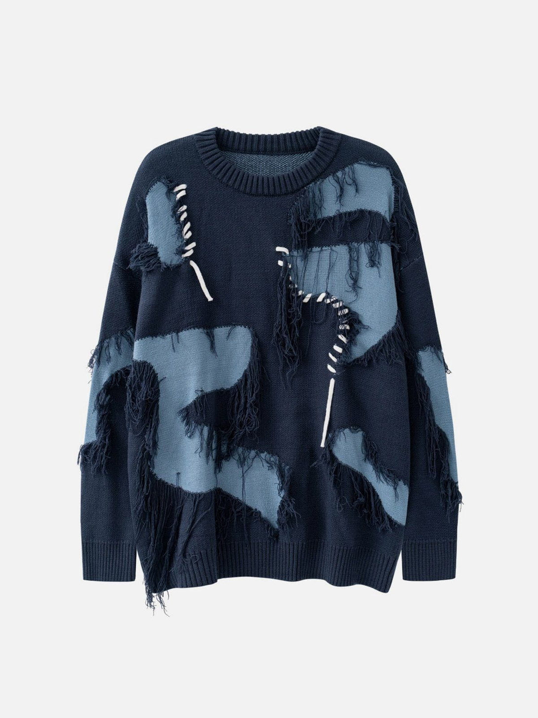 Helmiss - Patchwork Tassel Sweater- Streetwear Fashion - helmiss.com