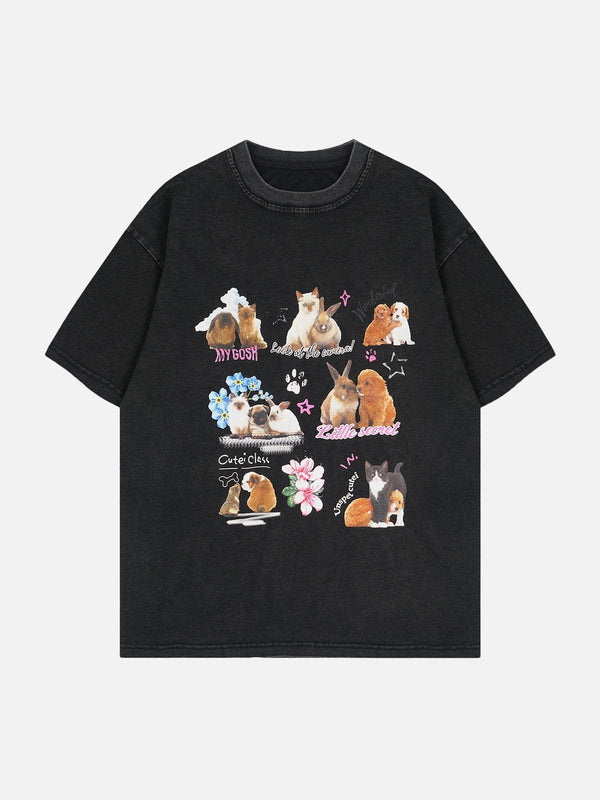 Helmiss - Pets Print Tee- Streetwear Fashion - helmiss.com