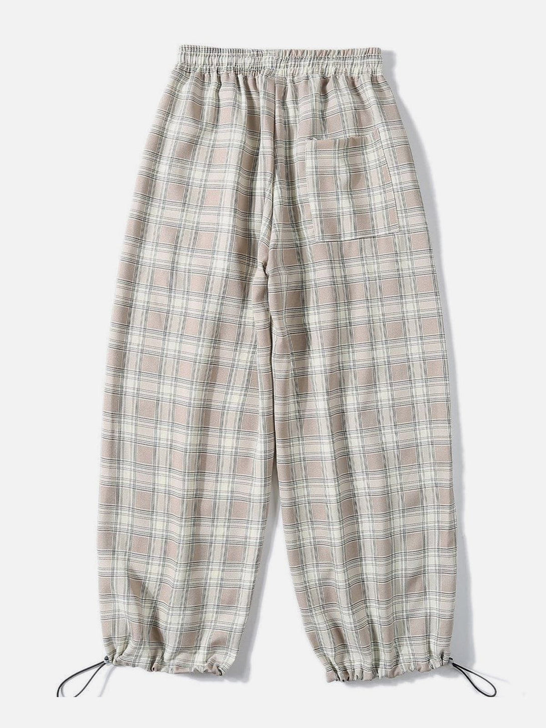 Helmiss - Plaid Drawstring Casual Pants- Streetwear Fashion - helmiss.com