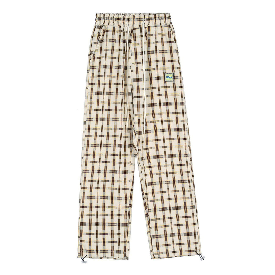 Helmiss - Plaid Drawstring Pants- Streetwear Fashion - helmiss.com