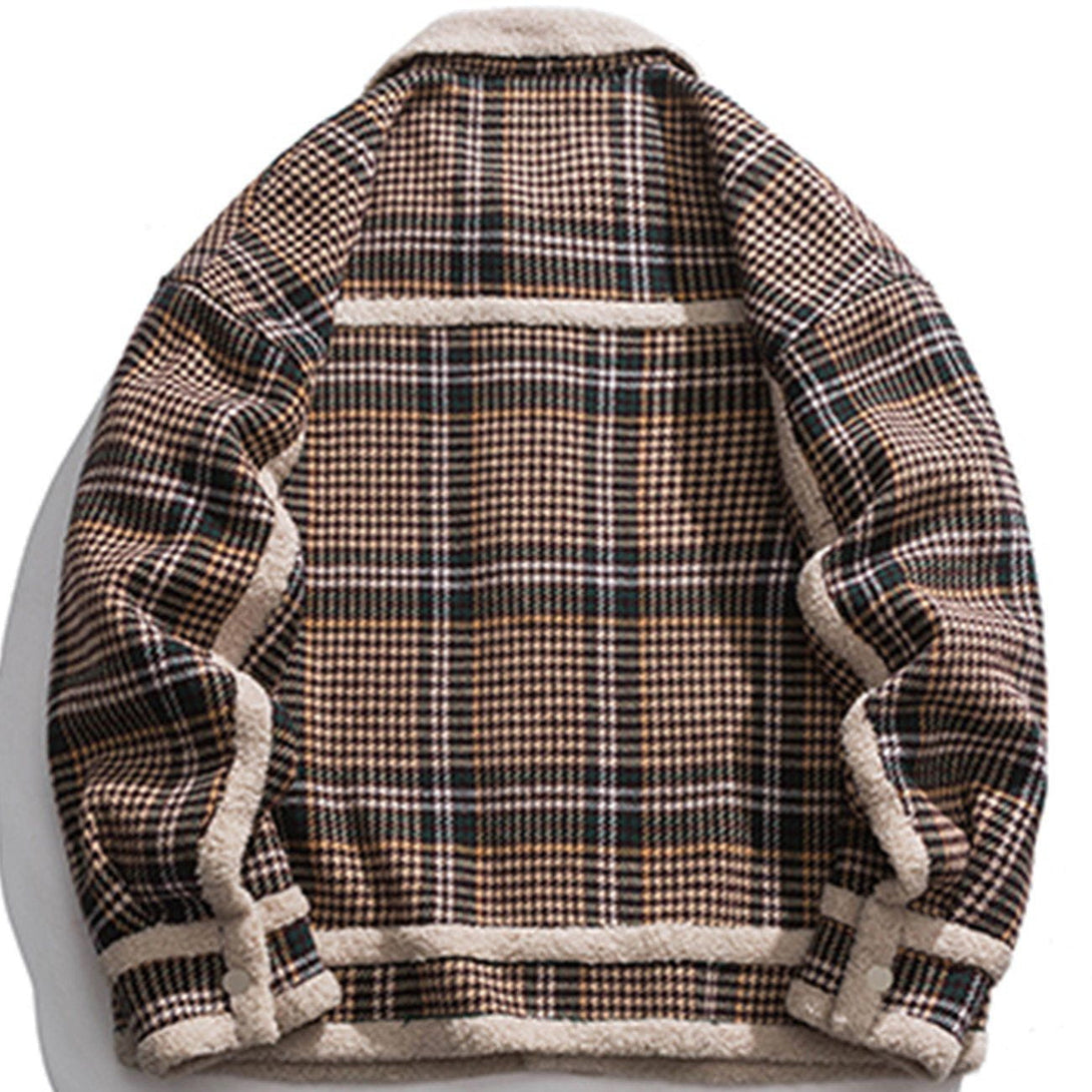 Helmiss - Plaid Sherpa Winter Coat- Streetwear Fashion - helmiss.com