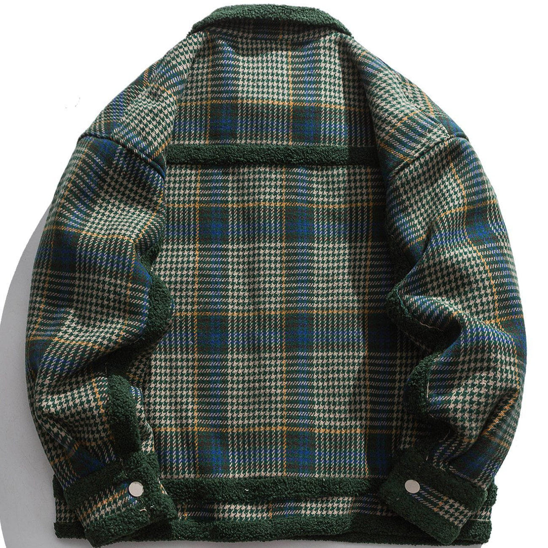 Helmiss - Plaid Sherpa Winter Coat- Streetwear Fashion - helmiss.com