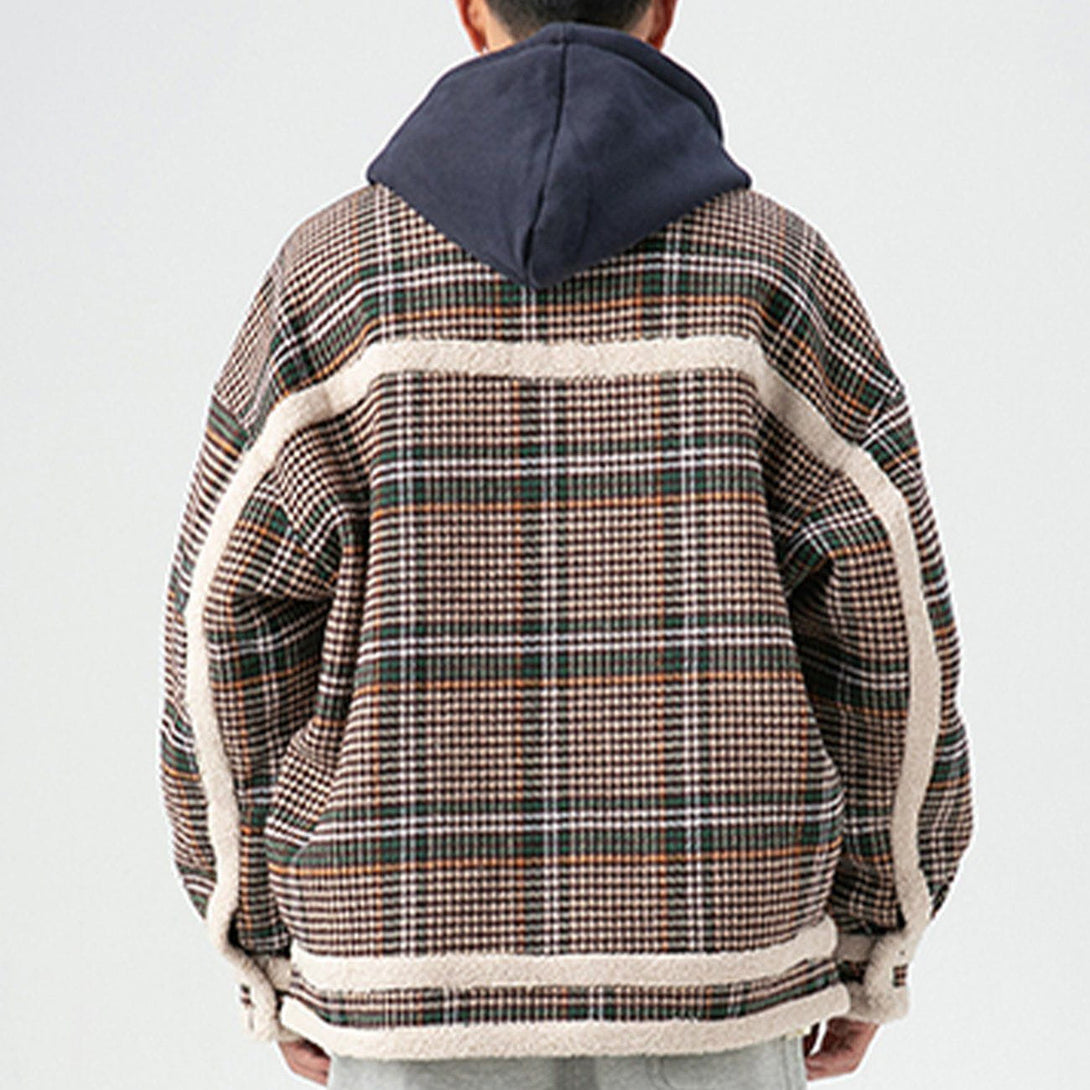 Helmiss - Plaid Sherpa Winter Coat- Streetwear Fashion - helmiss.com