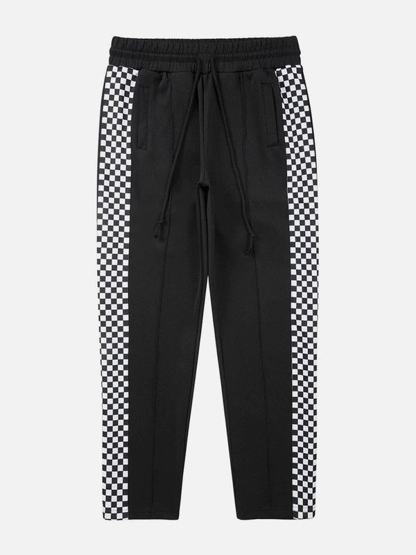 Helmiss - Plaid Splicing Design Pants- Streetwear Fashion - helmiss.com