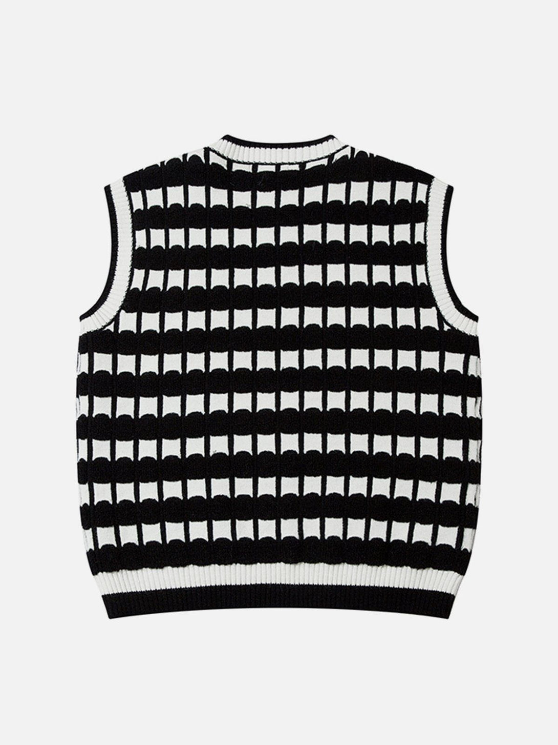 Helmiss - Plaid Stripe Sweater Vest- Streetwear Fashion - helmiss.com