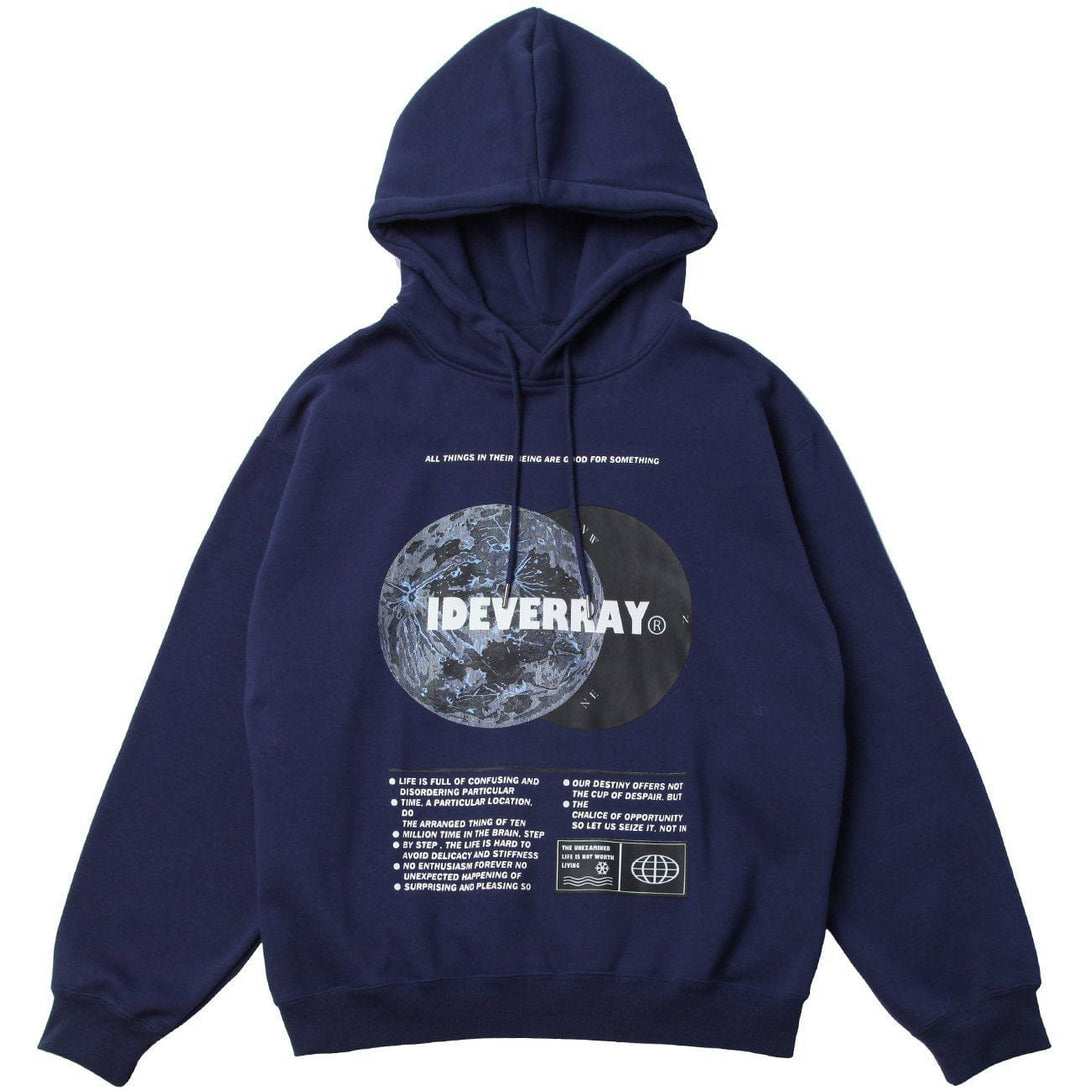 Helmiss - Planet Letter Print Hoodie- Streetwear Fashion - helmiss.com