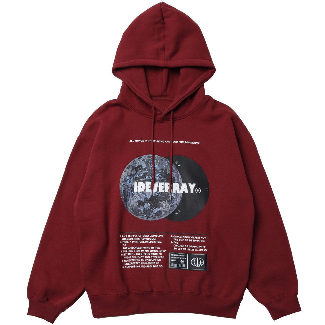 Helmiss - Planet Letter Print Hoodie- Streetwear Fashion - helmiss.com