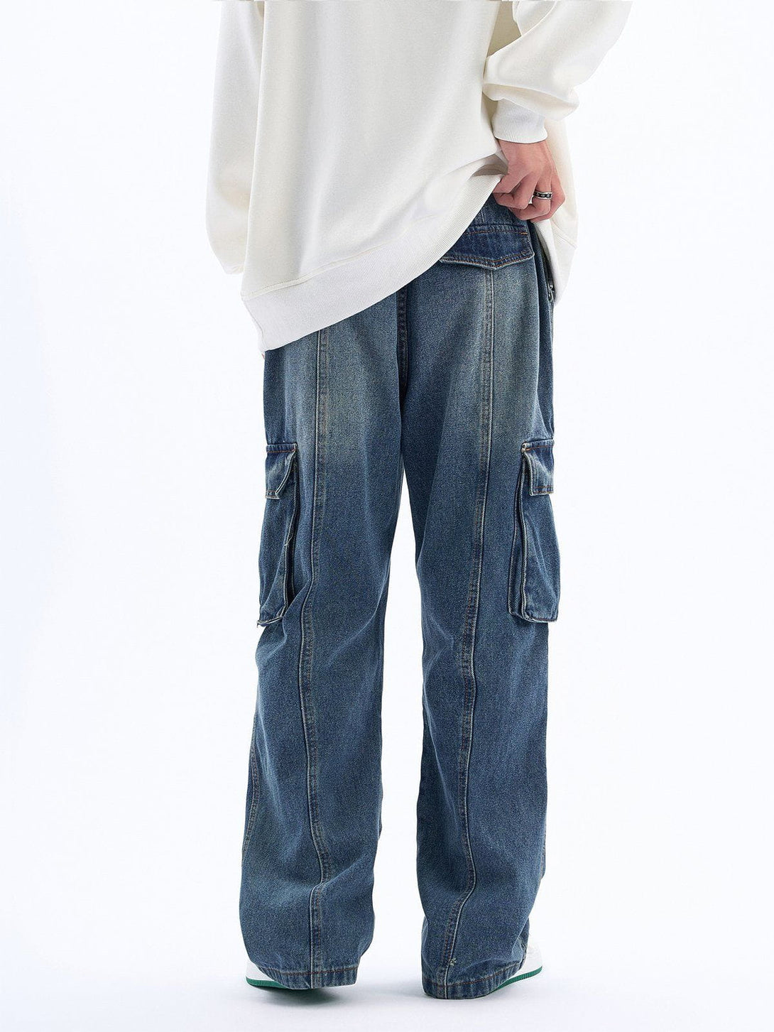 Helmiss - Pleats Multi-Pocket Jeans- Streetwear Fashion - helmiss.com