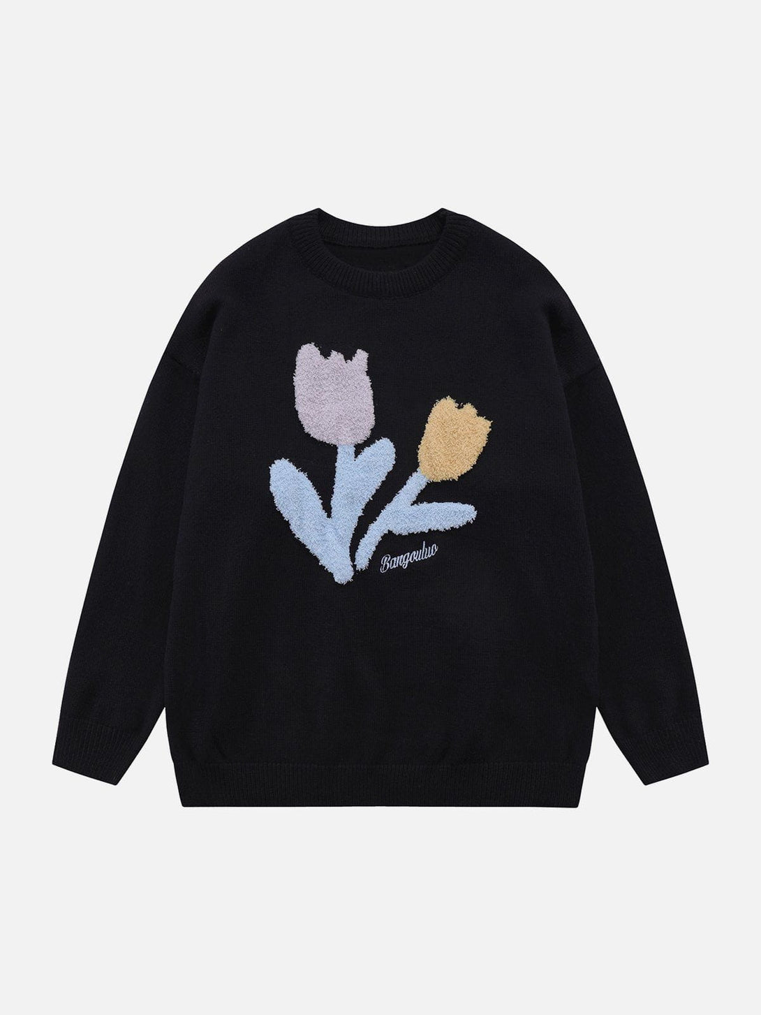 Helmiss - Plush Flowers Sweater- Streetwear Fashion - helmiss.com