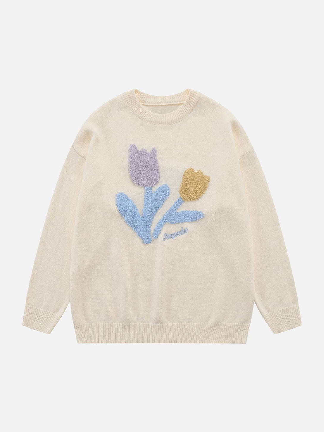 Helmiss - Plush Flowers Sweater- Streetwear Fashion - helmiss.com