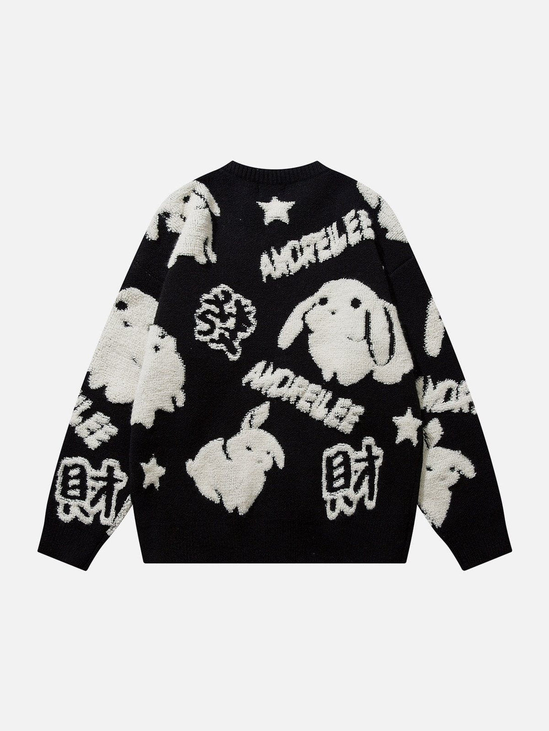 Helmiss - Plush Rabbit Embroidery Sweater- Streetwear Fashion - helmiss.com