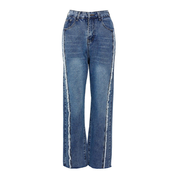 Helmiss - Pocket Frayed Jeans- Streetwear Fashion - helmiss.com