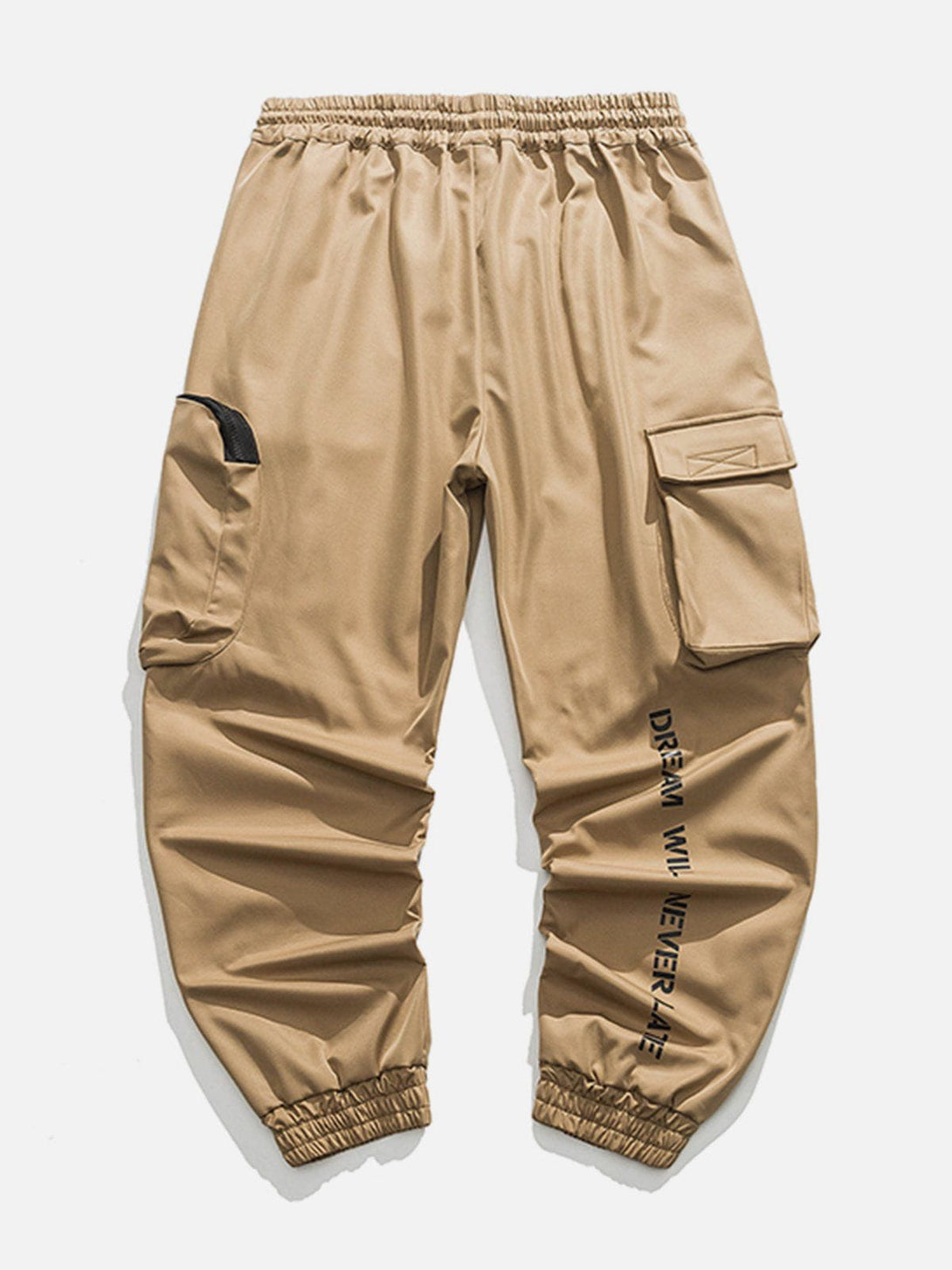 Helmiss - Pocket Letter Print Cargo Pants- Streetwear Fashion - helmiss.com