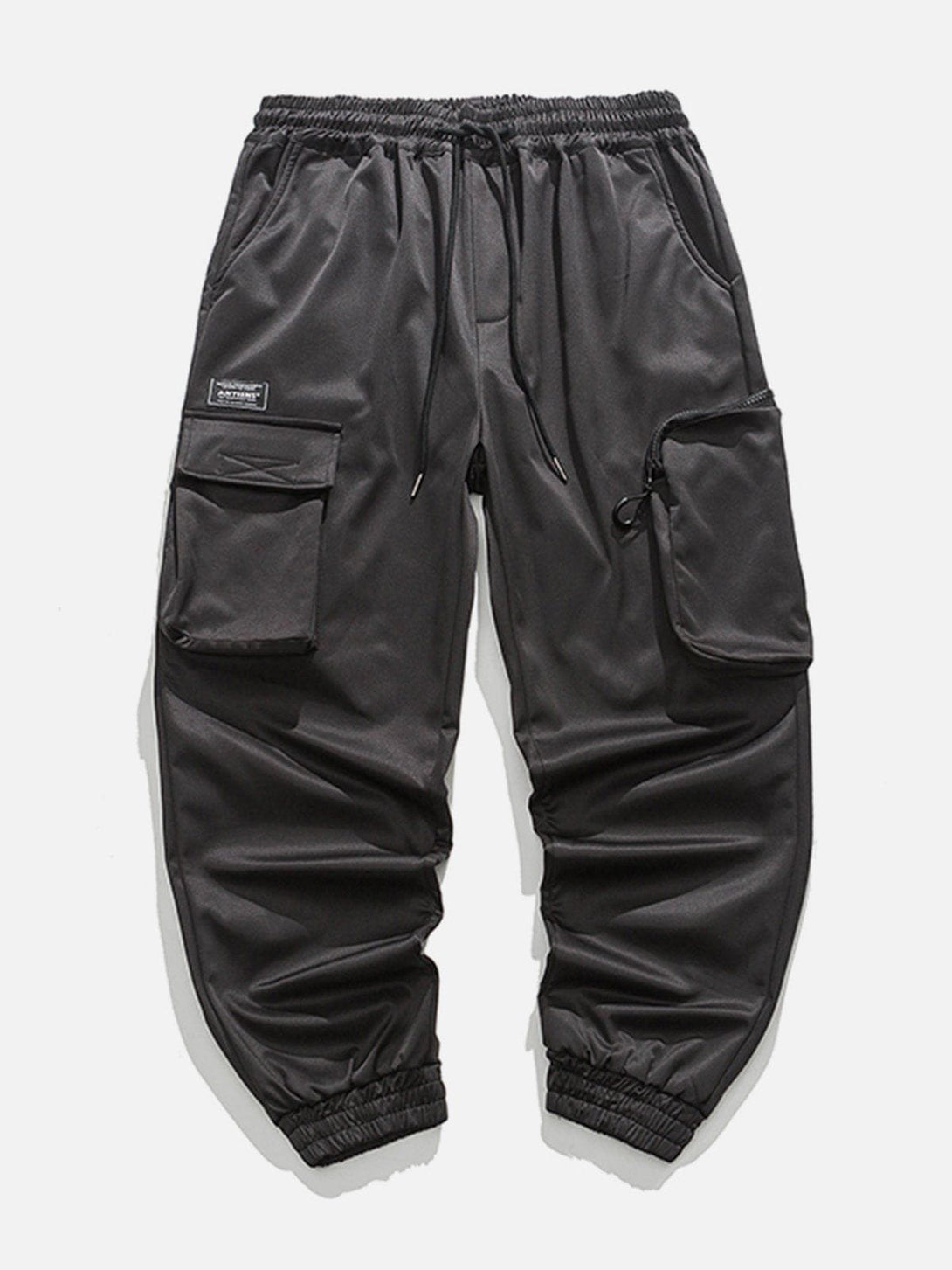 Helmiss - Pocket Letter Print Cargo Pants- Streetwear Fashion - helmiss.com