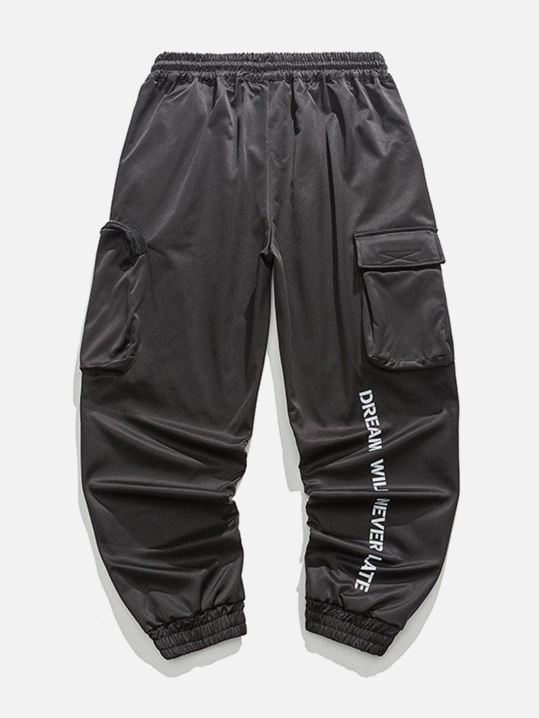 Helmiss - Pocket Letter Print Cargo Pants- Streetwear Fashion - helmiss.com