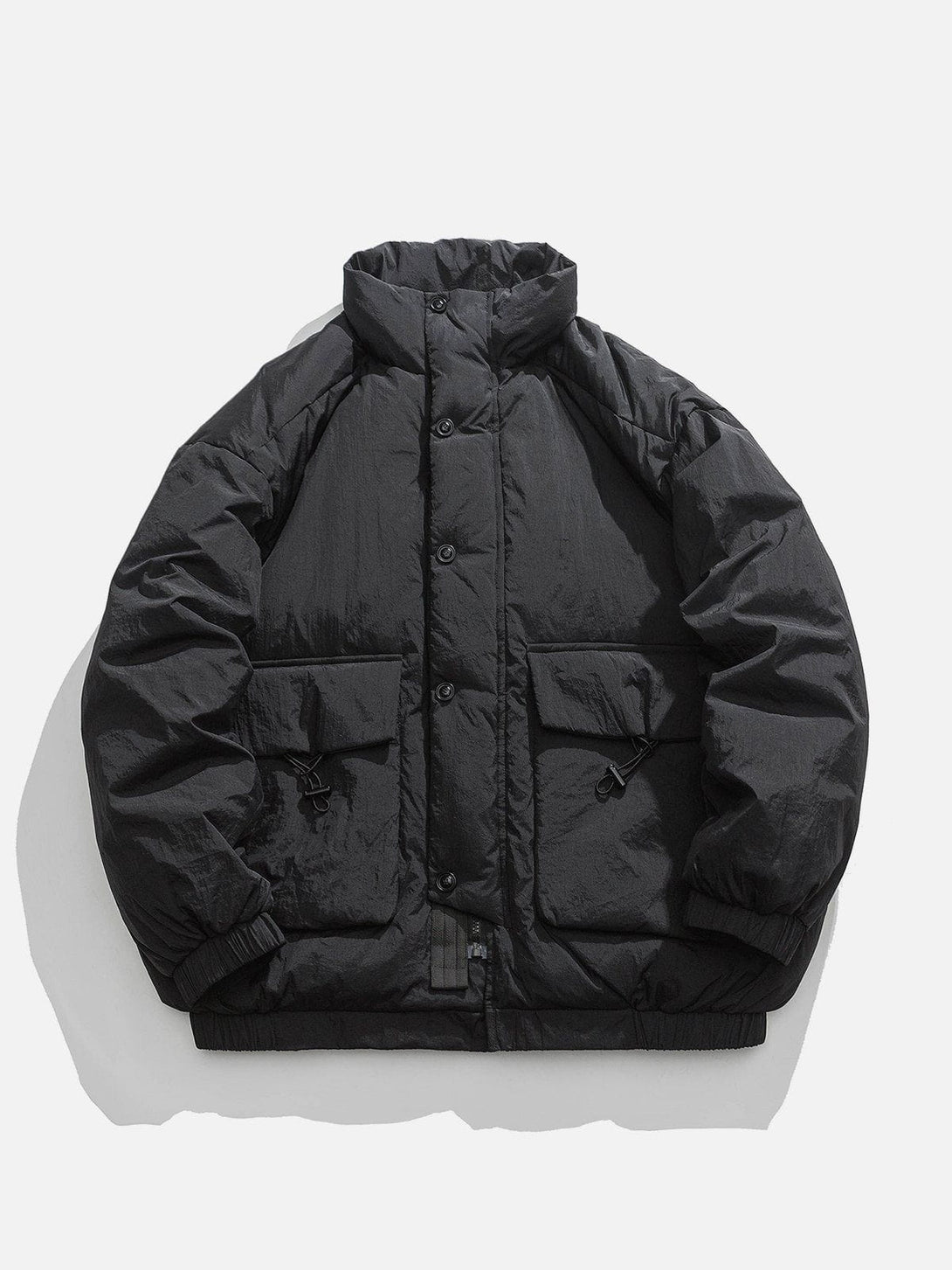 Helmiss - Pocket Solid Color Winter Coat- Streetwear Fashion - helmiss.com