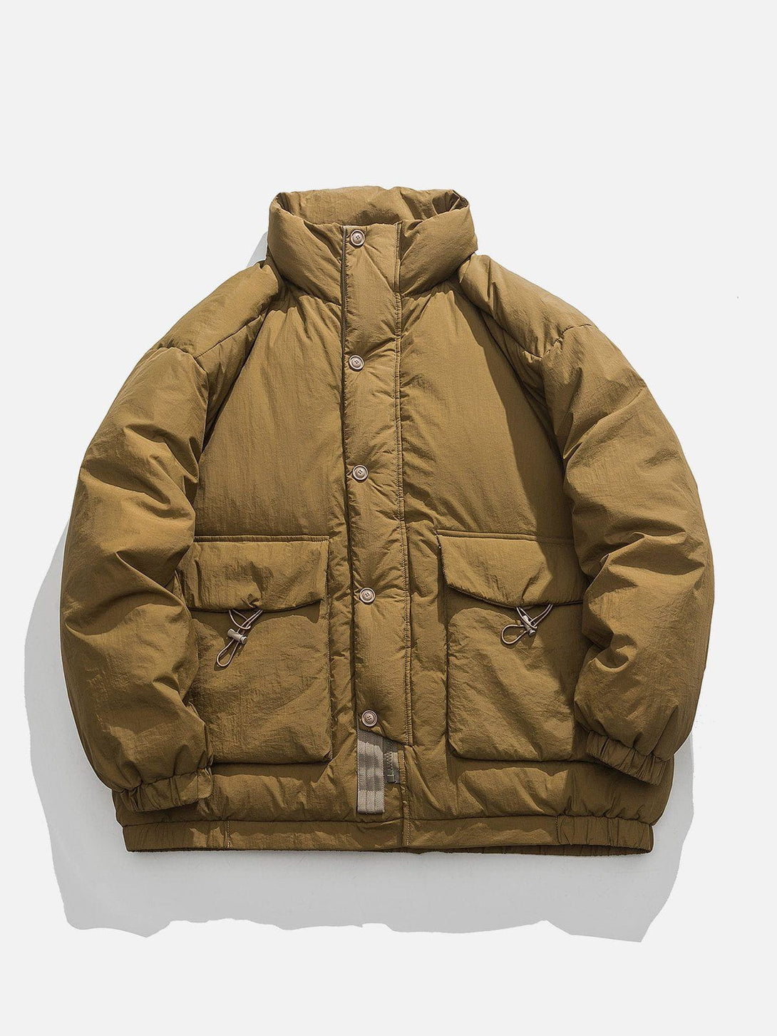 Helmiss - Pocket Solid Color Winter Coat- Streetwear Fashion - helmiss.com