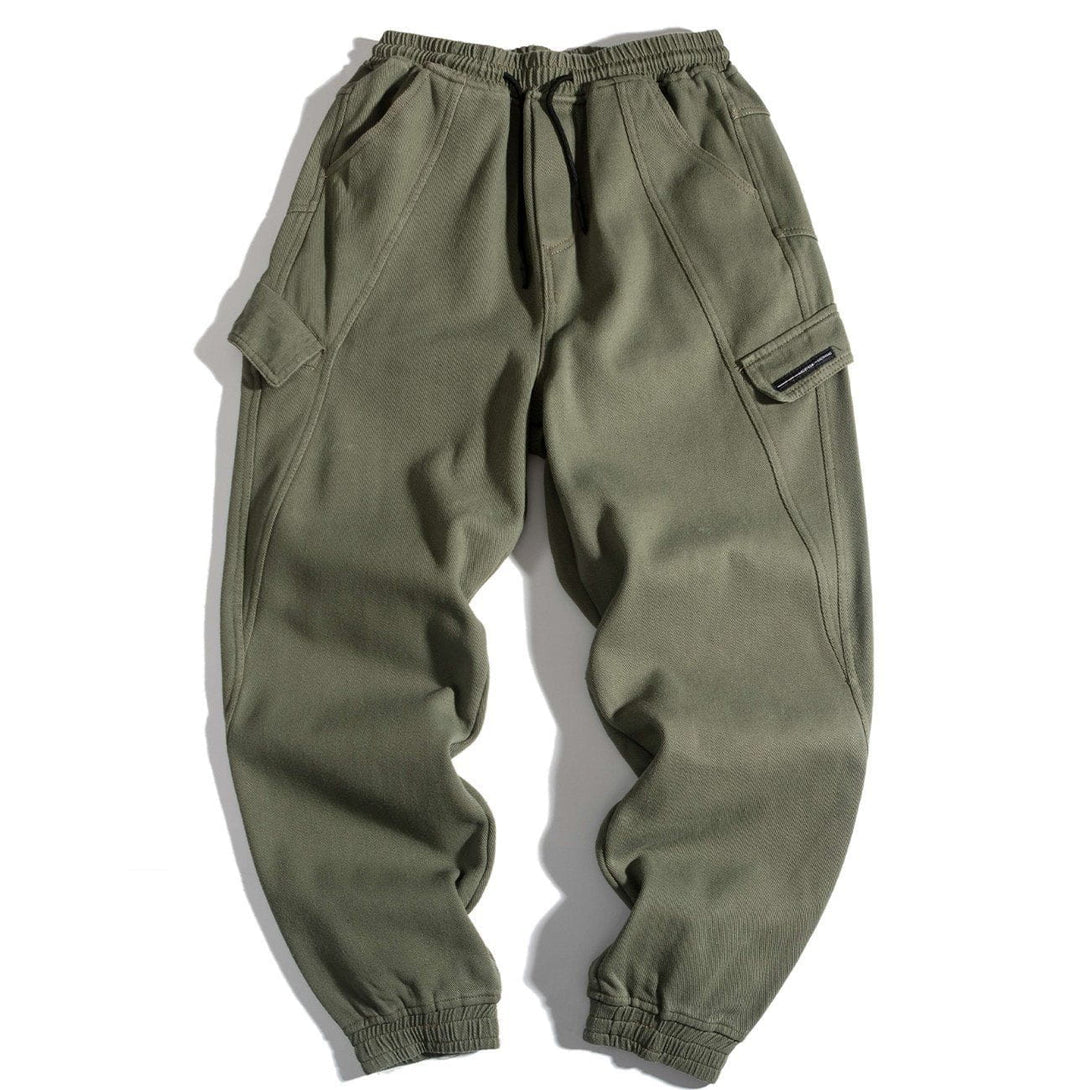 Helmiss - Pocket Solid Pants- Streetwear Fashion - helmiss.com