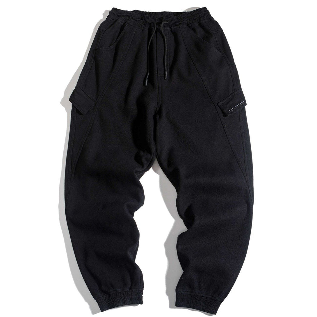 Helmiss - Pocket Solid Pants- Streetwear Fashion - helmiss.com