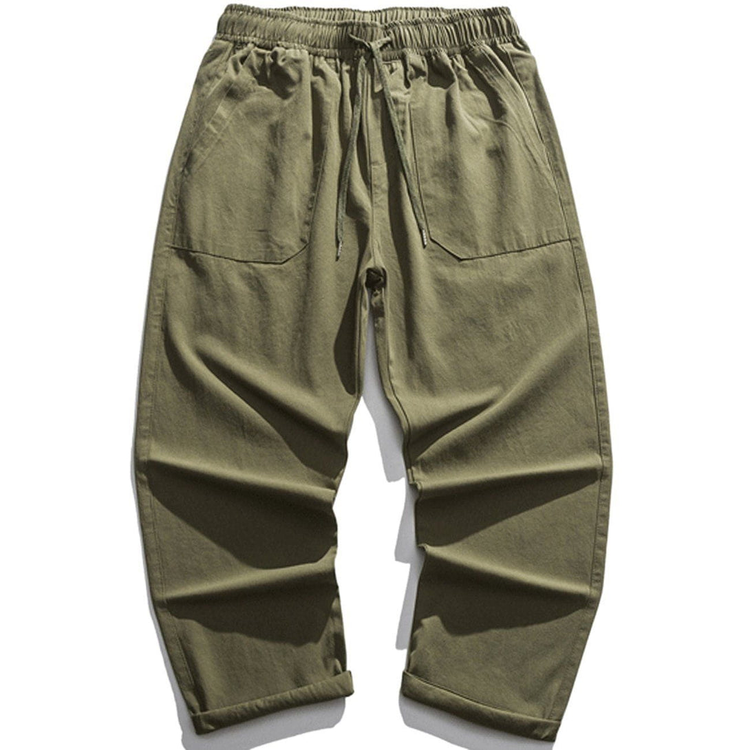 Helmiss - Pocket Solid Pants- Streetwear Fashion - helmiss.com