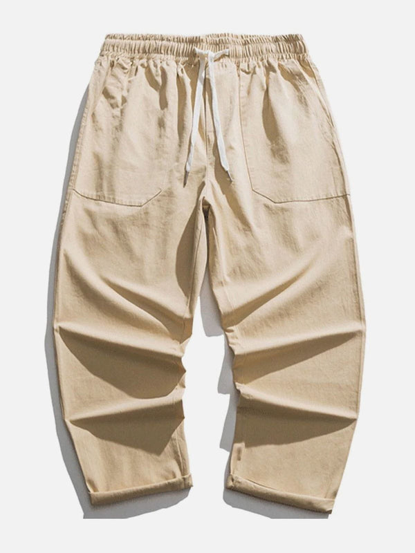 Helmiss - Pocket Solid Pants- Streetwear Fashion - helmiss.com