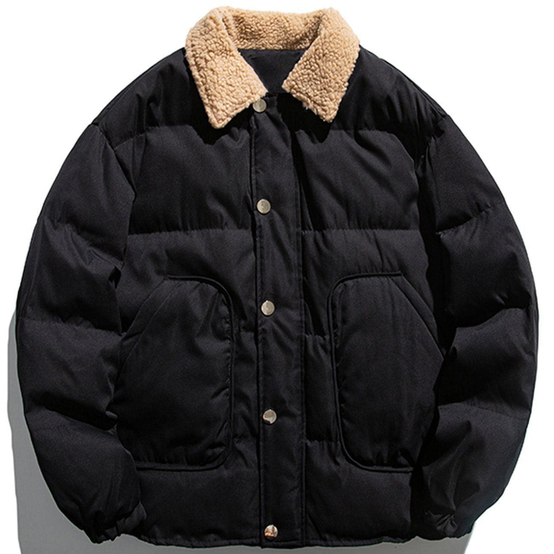 Helmiss - Pocket Solid Winter Coat- Streetwear Fashion - helmiss.com