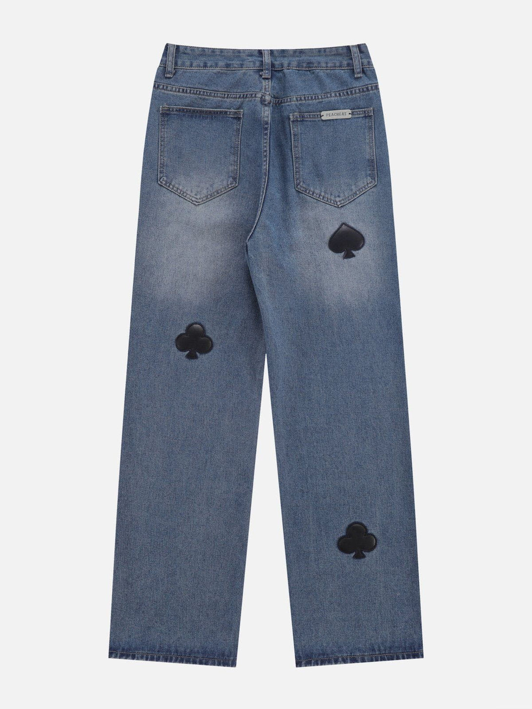 Helmiss - Poker Patch Embroidered Jeans- Streetwear Fashion - helmiss.com