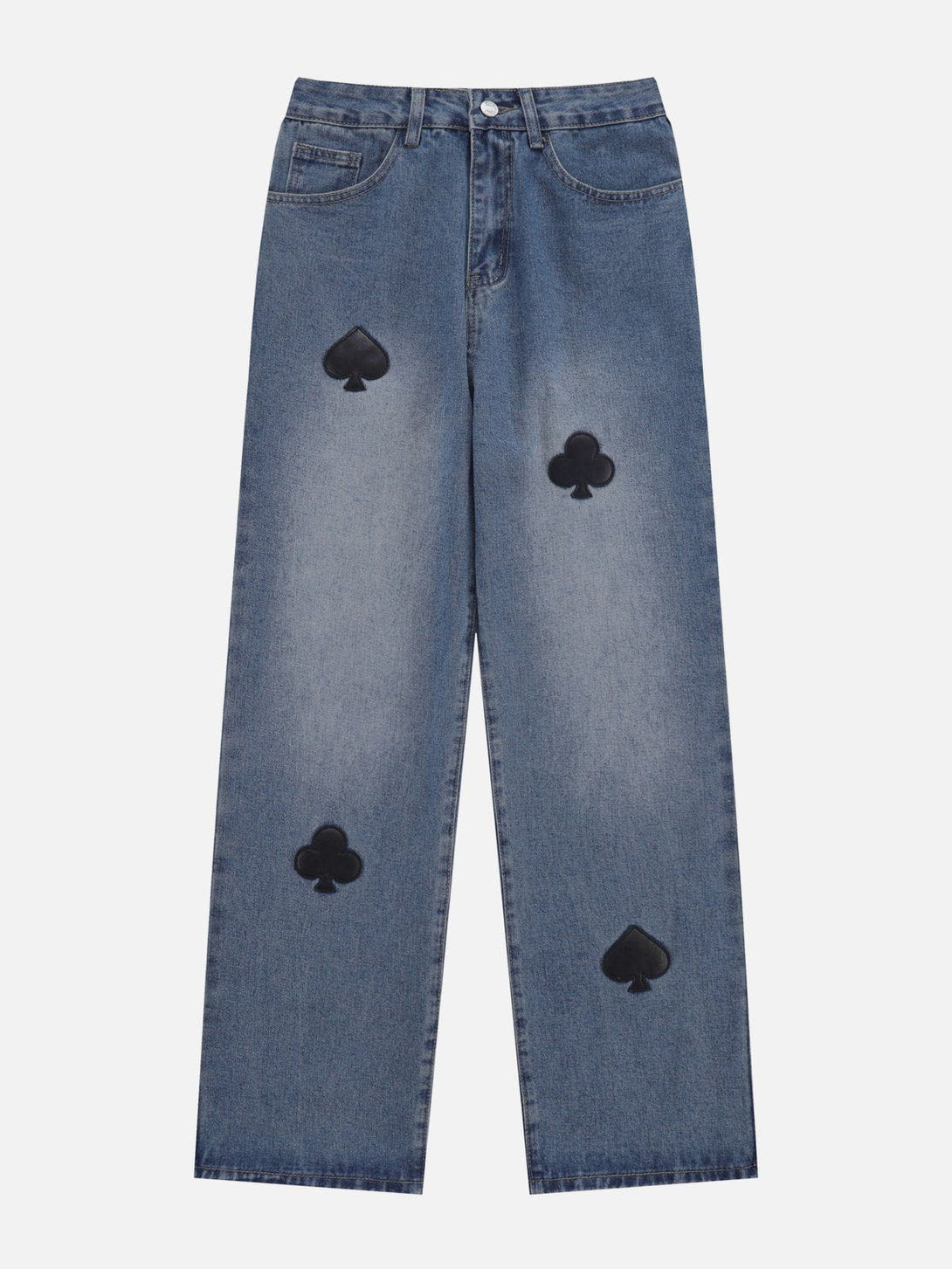 Helmiss - Poker Patch Embroidered Jeans- Streetwear Fashion - helmiss.com