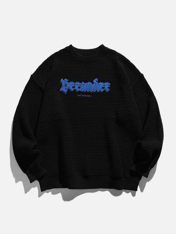 Helmiss - Polar Fleece Appliqued Matt Sweater- Streetwear Fashion - helmiss.com