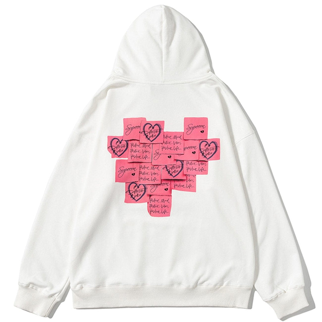 Helmiss - Post-it Note Print Hoodie- Streetwear Fashion - helmiss.com