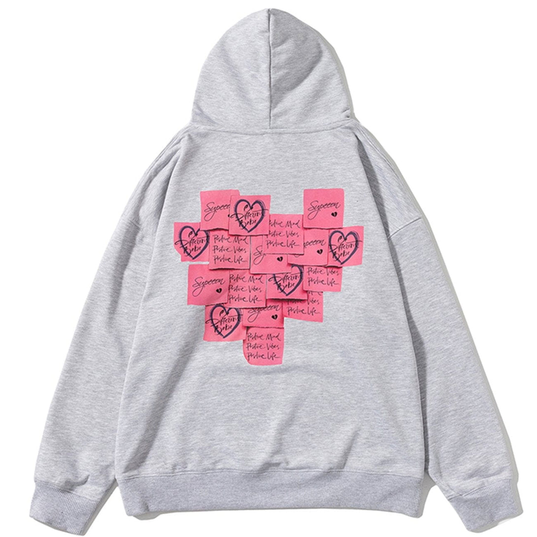 Helmiss - Post-it Note Print Hoodie- Streetwear Fashion - helmiss.com