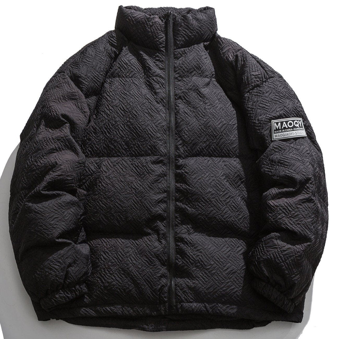 Helmiss - Pure Color Crumpled Winter Coat- Streetwear Fashion - helmiss.com