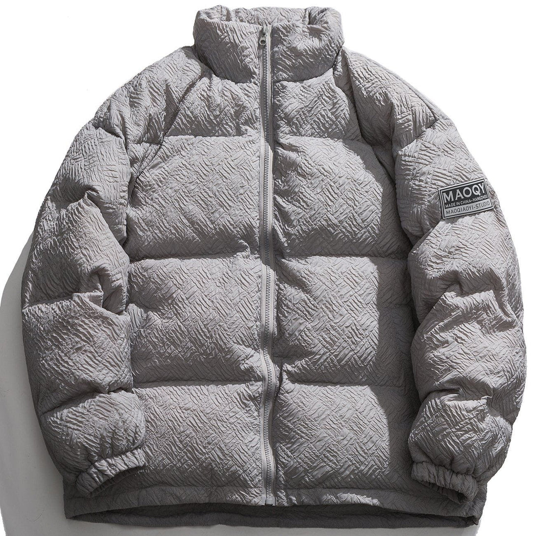 Helmiss - Pure Color Crumpled Winter Coat- Streetwear Fashion - helmiss.com