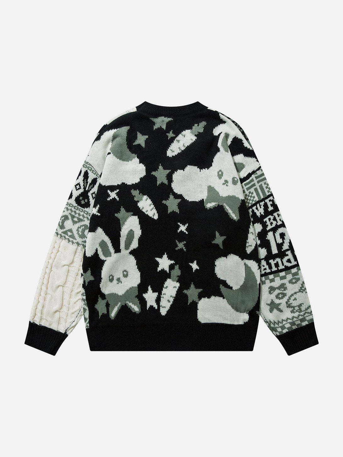 Helmiss - Rabbit Jacquard Sweater- Streetwear Fashion - helmiss.com