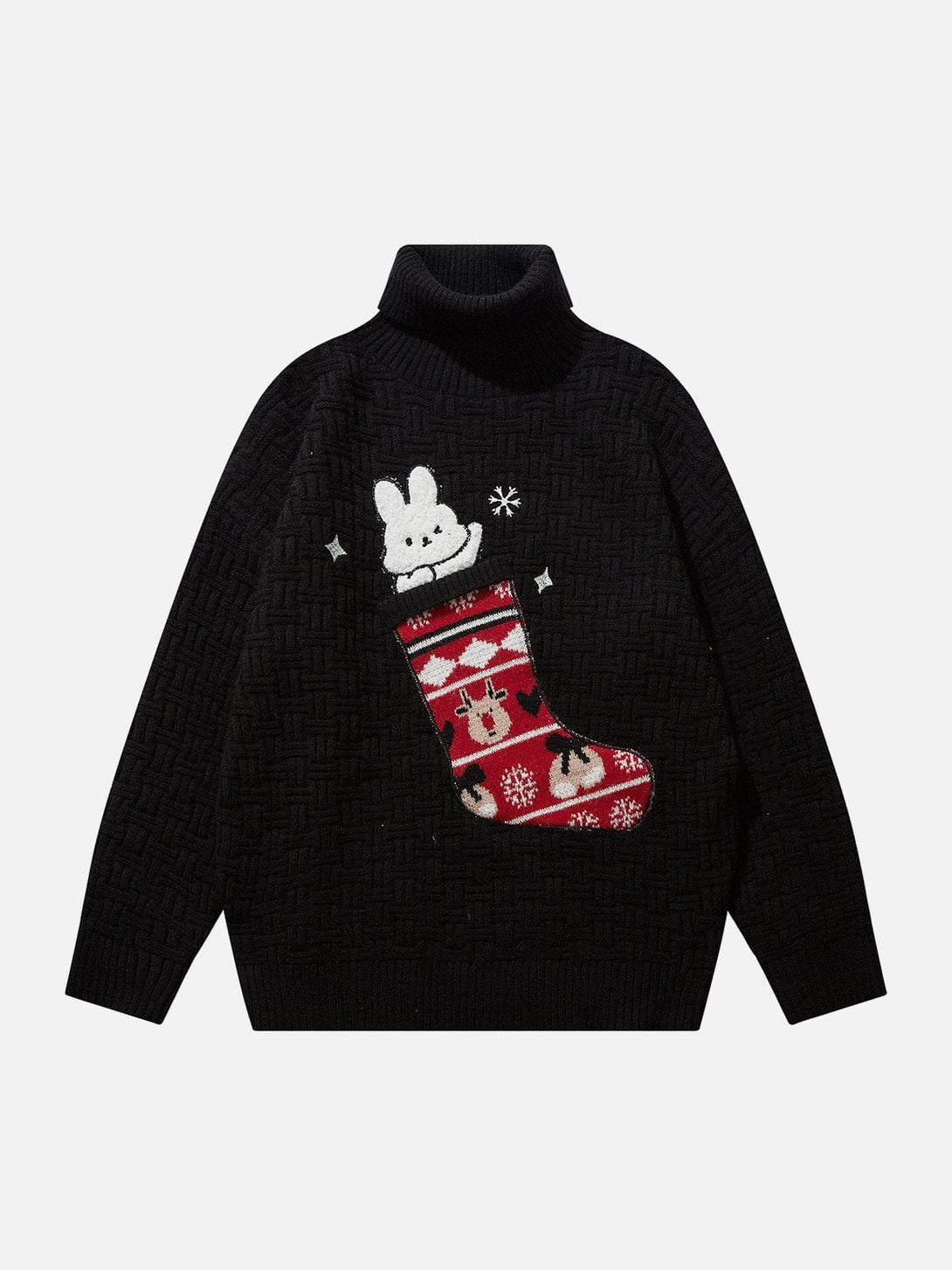 Helmiss - Rabbit Moose Embroidery Sweater- Streetwear Fashion - helmiss.com