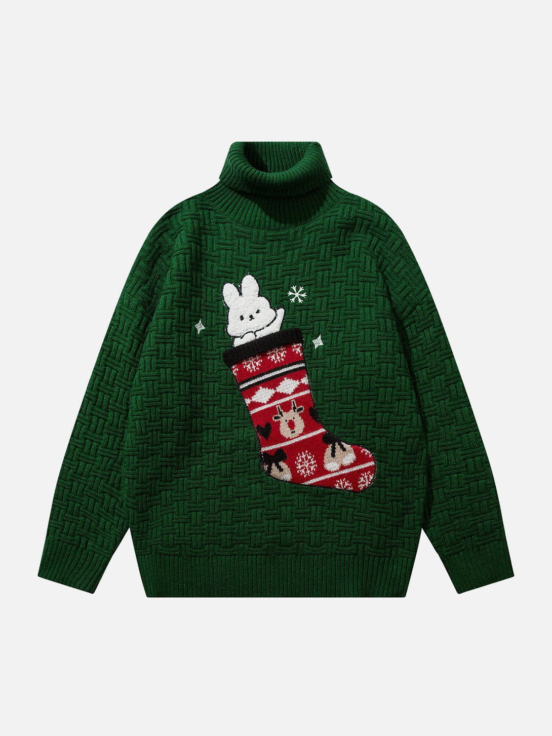 Helmiss - Rabbit Moose Embroidery Sweater- Streetwear Fashion - helmiss.com