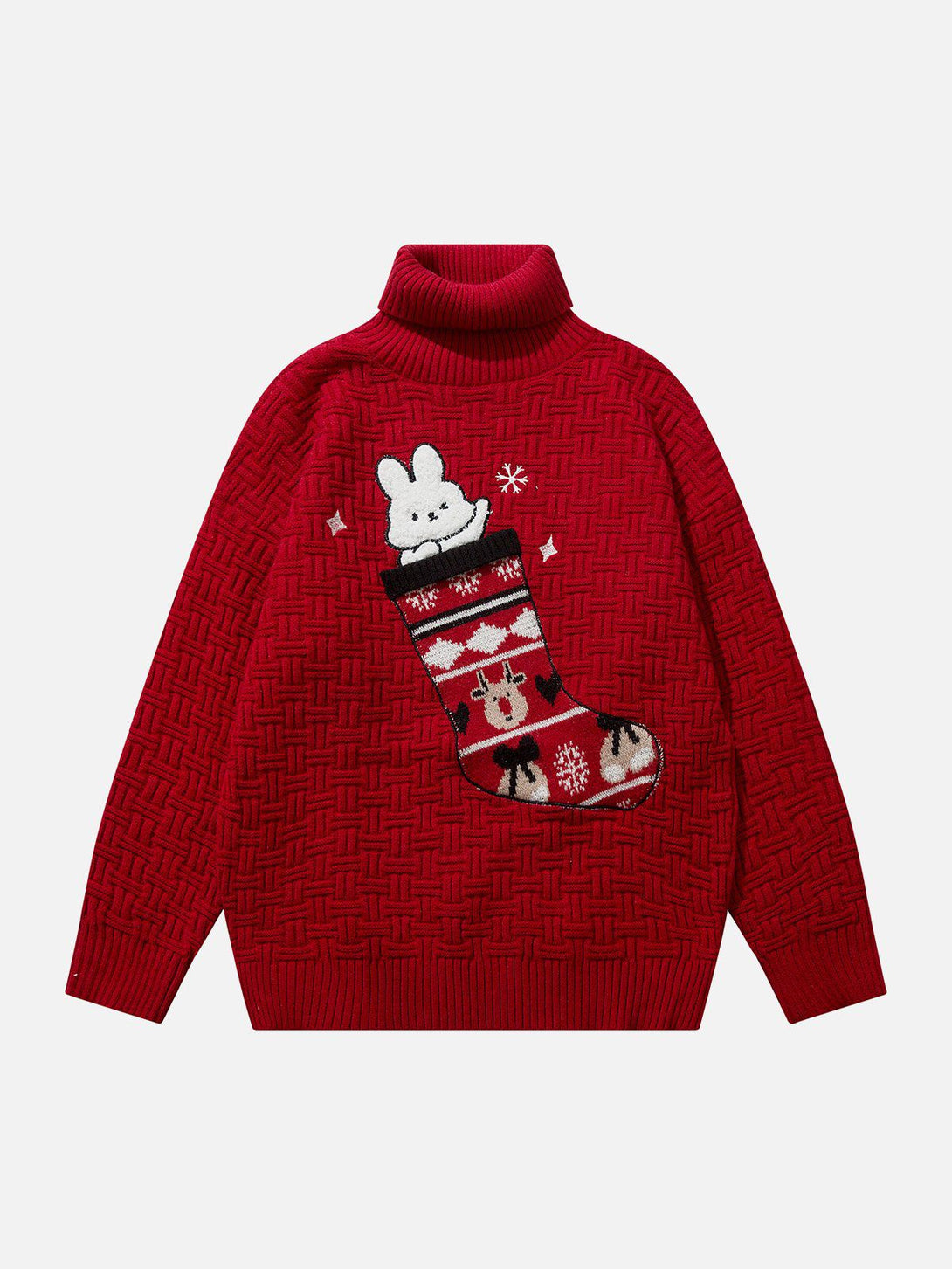 Helmiss - Rabbit Moose Embroidery Sweater- Streetwear Fashion - helmiss.com